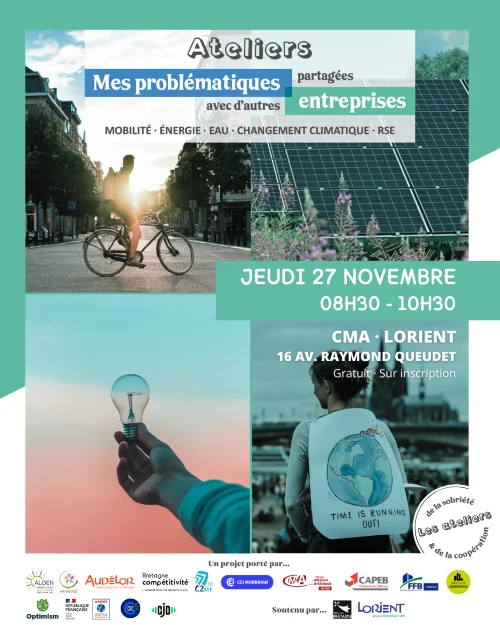 Visuel de la prochaine matinée d'ateliers de la sobriété et de la coopération