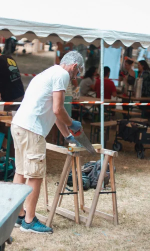 Chantier construction du four solaire